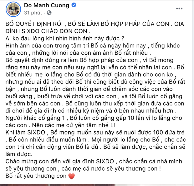 NTK Đỗ Mạnh Cường nhận nuôi người con thứ 8, nghe đến hoàn cảnh của bé ai cũng xót xa - Ảnh 2. NTK Đỗ Mạnh Cường nhận nuôi người con thứ 8, nghe đến hoàn cảnh của bé ai cũng xót xa - Ảnh 2.