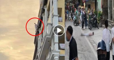 Clip: Leo lên tầng thượng khách sạn ở Hà Nội, nam thanh niên bất ngờ nhảy xuống