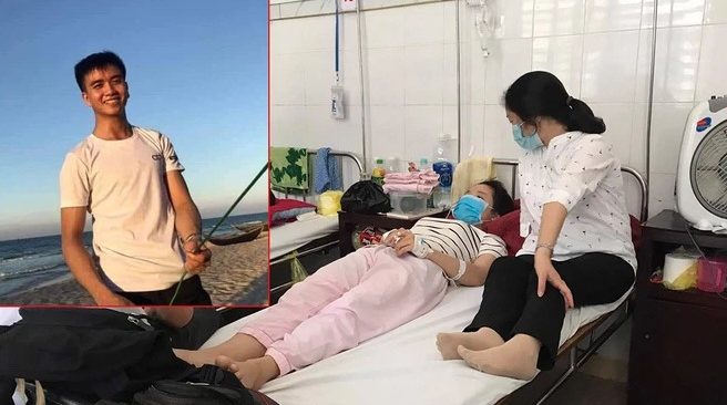 Lời kể của nữ sinh được cứu sống trước khi sinh viên Nguyễn Văn Nhã gặp sự cố ở biển.