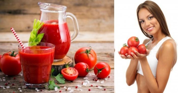 Nước ép cà chua chứa rất nhiều vitamin E, vitamin C và các chất chống oxy hóa tự nhiên; chúng có tác dụng nuôi dưỡng và bảo vệ làn da hiệu quả; giúp da luôn tươi sáng, căng mịn và hồng hào.