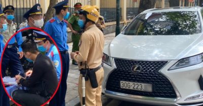 Đỗ Lexus có biển ra vào Bộ Công an, chủ doanh nghiệp thách ‘biết xe của ai không mà cẩu’