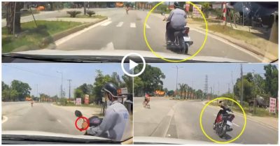 Video: Sau va chạm với ôtô, xe máy bỏ lại chủ nhân rồi lao vút về phía trước