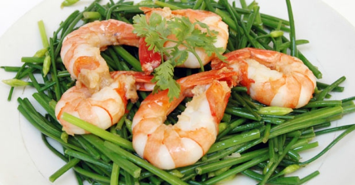 Hẹ xào tôm, mực