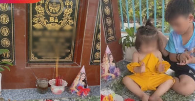 Bố đưa hai con ra mộ mừng sinh nhật mẹ: ‘Cô ấy là người tuyệt vời nhất’