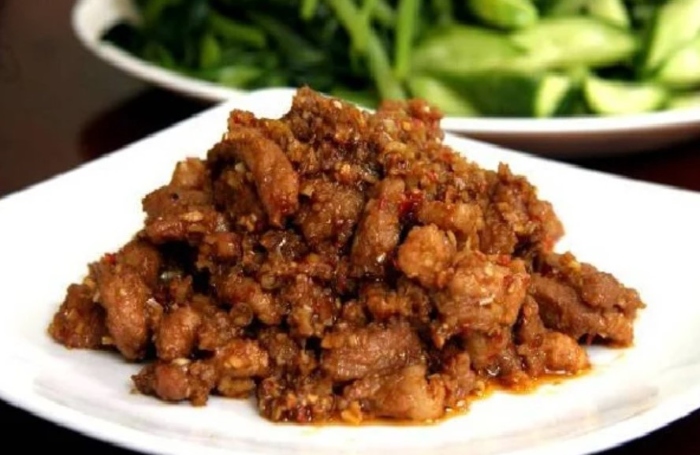 Mắm ruốc xào thịt ba rọi sả ớt, Cách làm thịt, sả, ăn với rau gì, canh, Huế, băm, để được bao lâu.