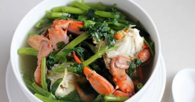 Cách nấu canh ghẹ rau muống bổ dưỡng, thơm ngon