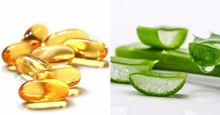 Các dưỡng chất trong nha đam và vitamin E giúp da khỏe, sáng mịn hạn chế sự lão hóa da